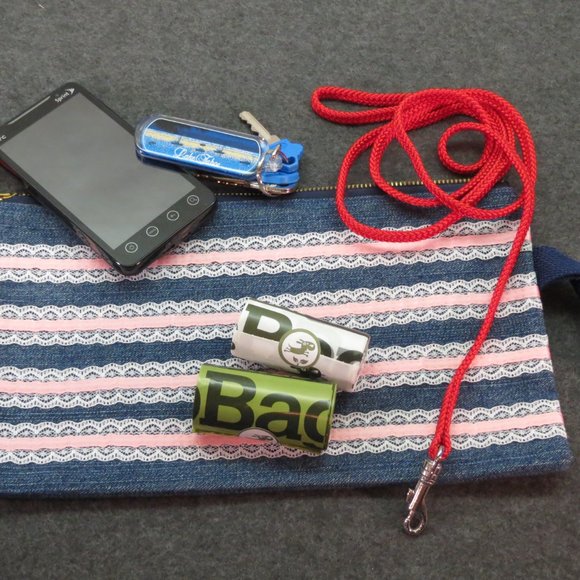 Set of 2 Lace on Denim Zippered Makeup Bag Clutch Purse NEW with Tags - Picture 6 of 6